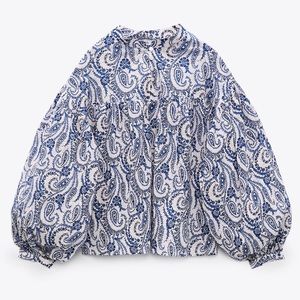 Zara printed cotton blouse